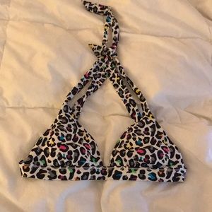 VS PINK multi colored leopard print bikini!